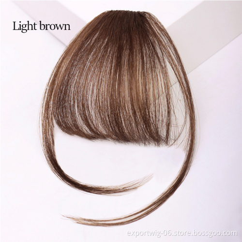 Small Short 3D Air Hair Bangs with Temples Human Hair Clip in Hair Extensions Natural Hairpiece for Women Straight Clips